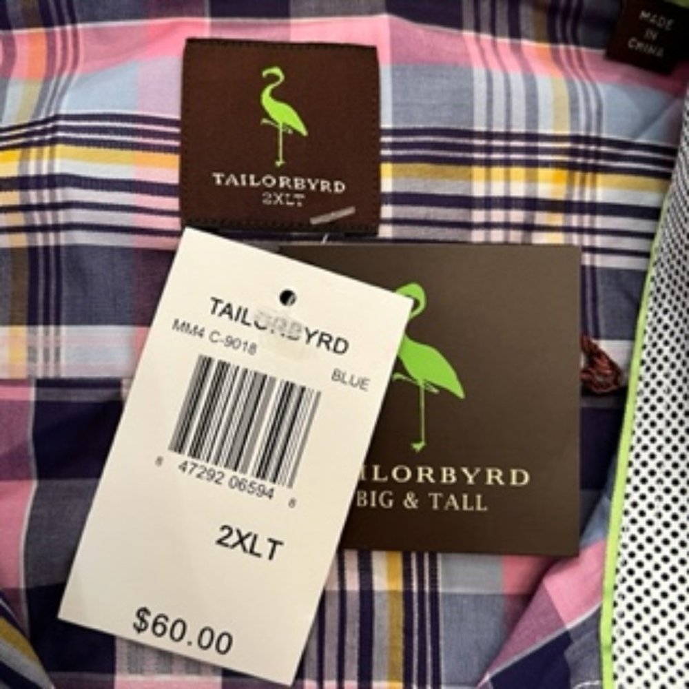 TailorByrd Men's Dress Shirt 2XL Tall (NWT) - Picture 10 of 15